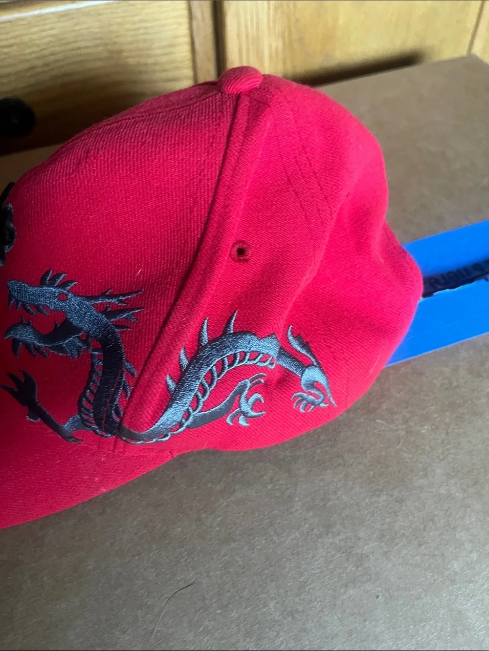 Kids Red Dragon Embroidered Baseball Hat